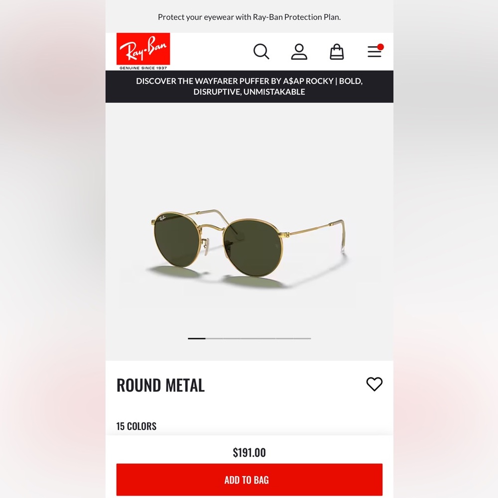 Ray Ban Round Metal Sunglasses